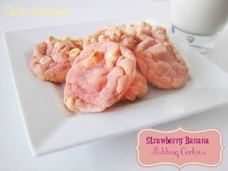 Strawberry Banana Pudding Cookies