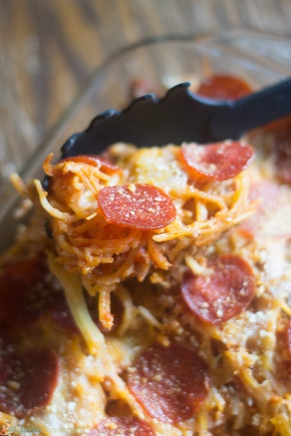 An easy weeknight meal that combines two popular dishes - pizza and spaghetti - into something the whole family will love - an easy Pizzetti Recipe!
