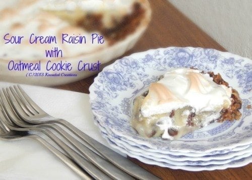 Sour Cream Raisin Pie with a Cookie Crust