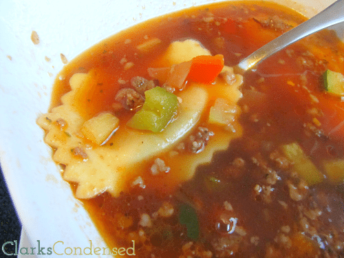 Italian Sausage and Ravioli Soup by Clarks Condensed #soup #fall #ravioli