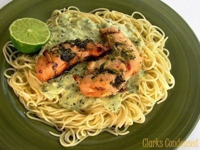 Creamy Lime Basil Pasta with Grilled Chicken