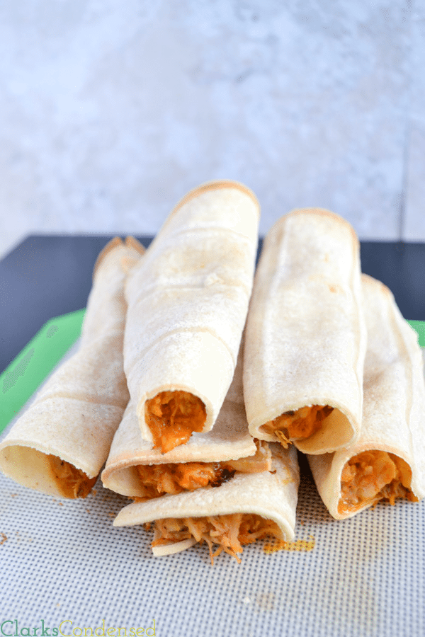 Easy baked salsa verde taquitos by Clarks Condensed