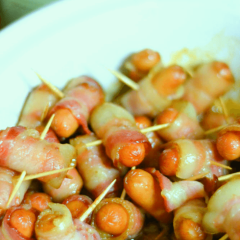 Bacon Wrapped Little Smokies #AppetizerWeek #Analon