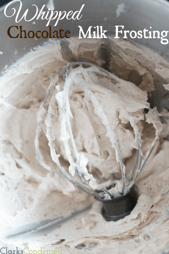 Whipped chocolate milk frosting - best frosting EVER