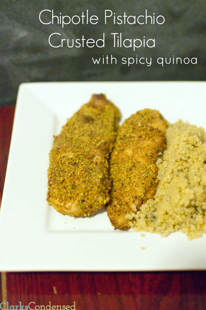 Chipotle Pistachio Crusted Tilapia (only four weight watchers points plus points)