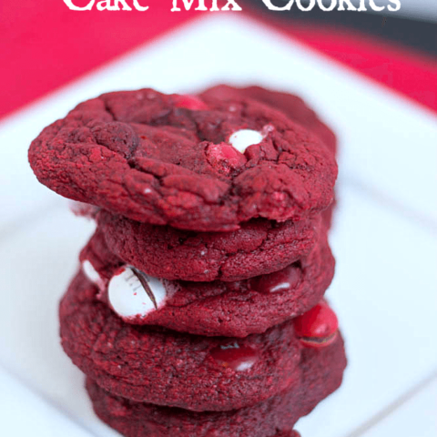 Red Velvet Cake Mix Cookies