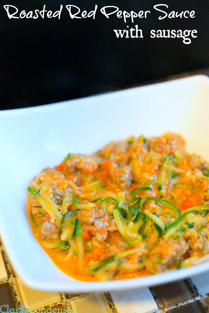 Roasted red pepper sauce with sausage -- lactose free