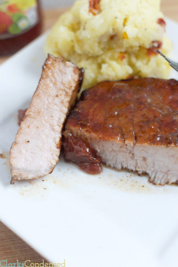 Chipotle Strawberry Glazed Pork Chops