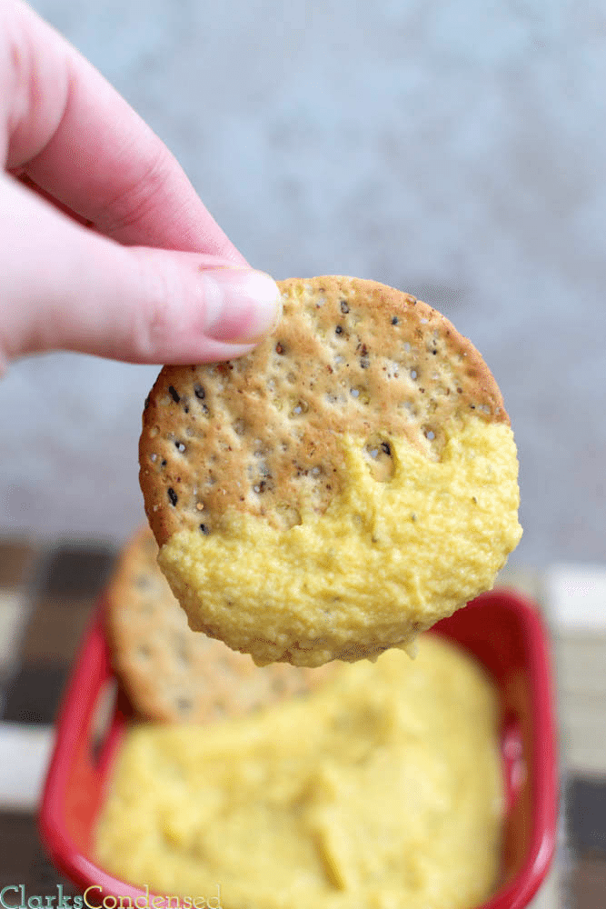 Homemade, tangy hummus made without tahini