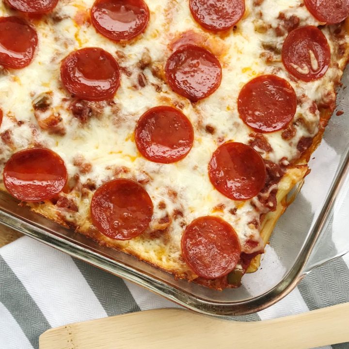 Sausage and Pepperoni Pizza Casserole Recipe