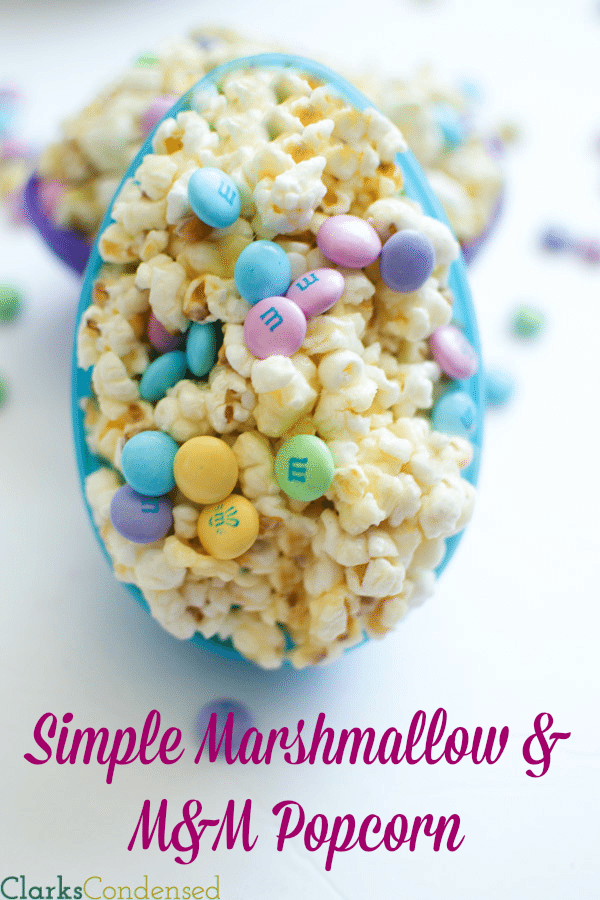 *M&M and Marshmallow #Popcorn* An easy recipe that is really yummy, and is sure to disappear quickly! Perfect for an Easter treat.