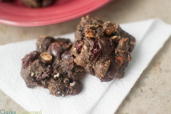 Dark Chocolate Amaranth Cookies (Good for you!): These whole grain cookies have a fudge-like texture, and are filled with sweet, dried cherries, dark chocolate chunks, and chopped almonds. Best of all, you can eat them practically guilt free, and with the secret ingredient -- the ancient grain, amaranth, -- you can be sure you're getting a delicious combination of important nutrients in every bite {{GLUTEN FREE OPTIONS INCLUDED}}