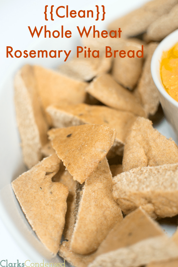 Clean Whole Wheat Rosemary Pita Bread 