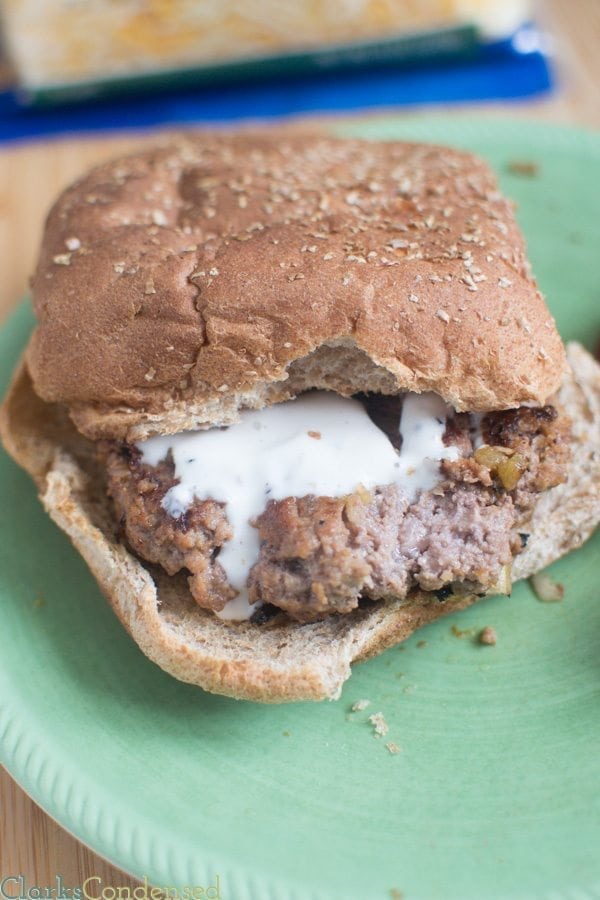 A twist on the traditional cheeseburger - this spicy cheesburger has the cheese on the inside, along with spicy BBQ sauce, green chiles, and more. Perfect for those hot summer nights!