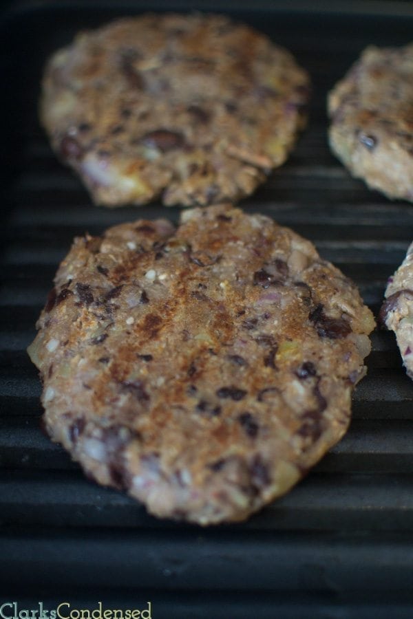 A spicy and delicious black bean and sweet potato burger