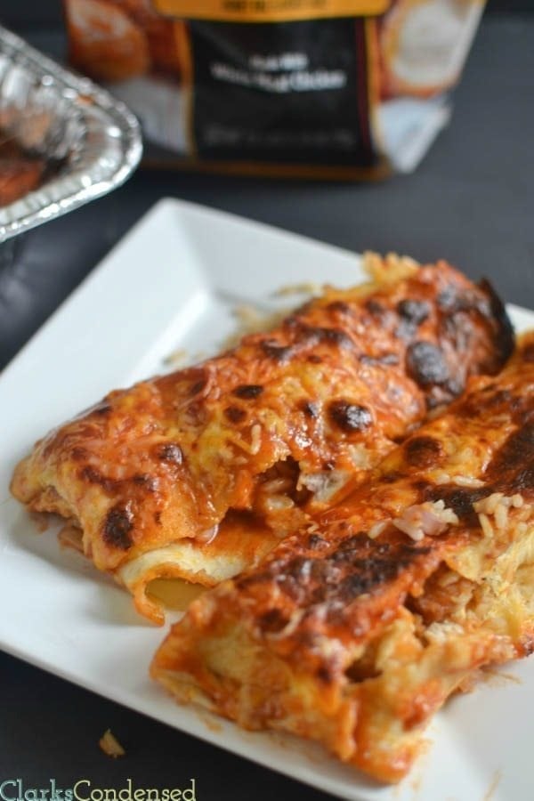 These BBQ chicken enchiladas are easy to make, and both adult and kid approved!