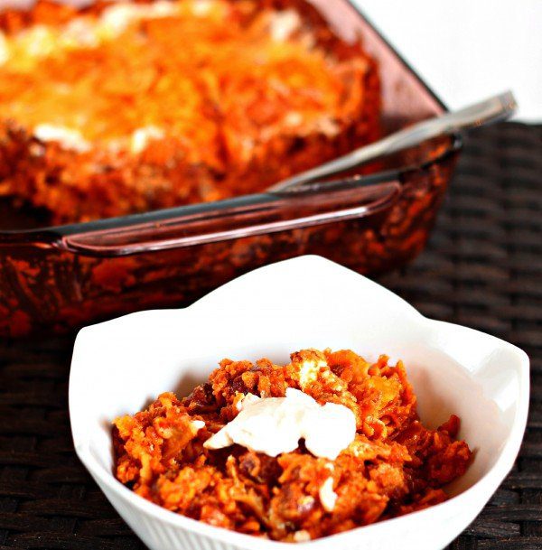 Doirtos Enchilada Casserole -- super easy to throw together and absolutely delicious!