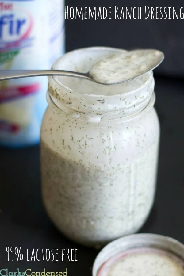 An easy and delicious homemade ranch dressing recipe -- 99% lactose free
