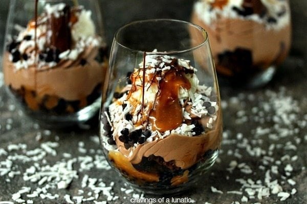 Samoa No Bake Cheesecake Parfaits 5