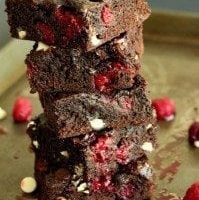 Triple Chocolate Raspberry Brownies