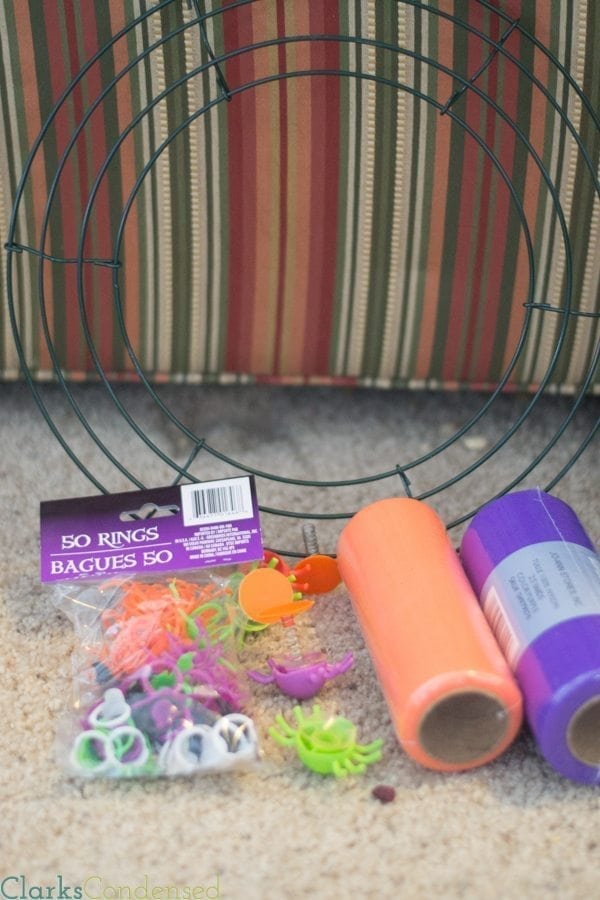 Materials for Halloween Tulle Wreath