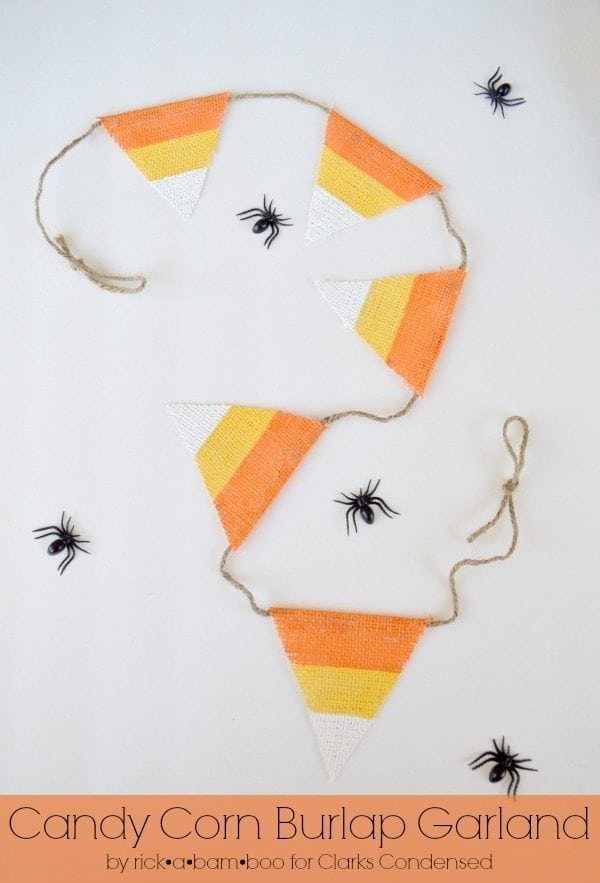 Candy Corn Burlap Garland Tutorial #halloween