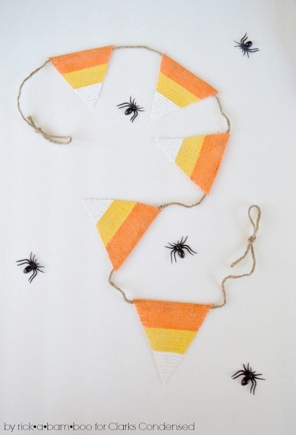 Candy Corn Burlap Garland Tutorial #halloween