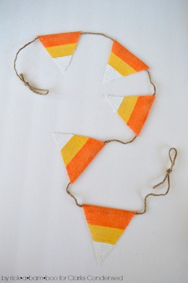 Candy Corn Burlap Garland Tutorial #halloween