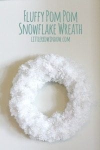 Fluffy Pom Pom Snowflake Wreath
