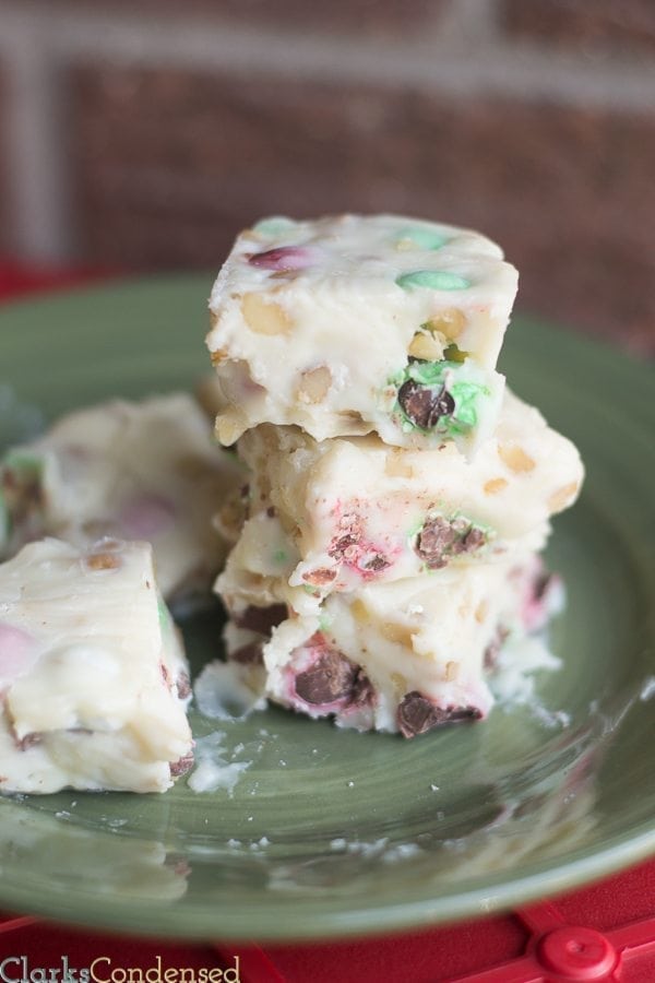 Easy White Chocolate Fudge with walnuts