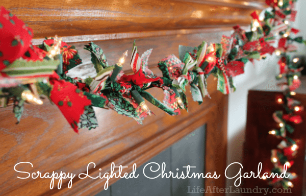 scrappy lighted christmas garland