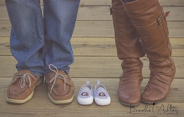 Pregnancy Announcement with Baby Shoes!