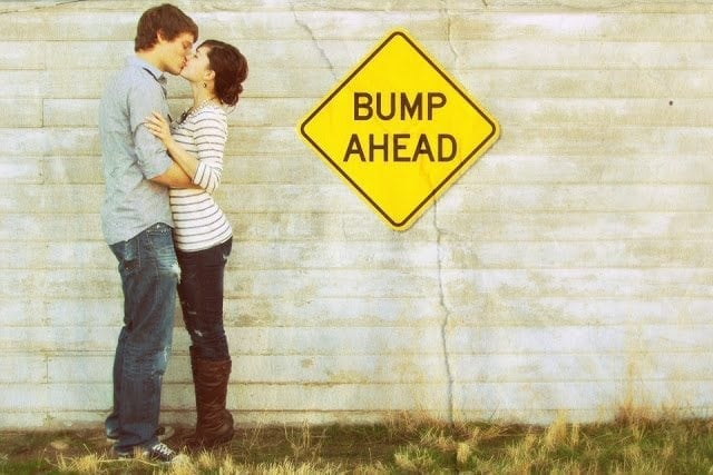 Pregnancy Announcement - Bump Ahead Road Sign