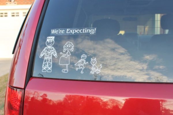 Pregnancy Announcement - Car family stickers