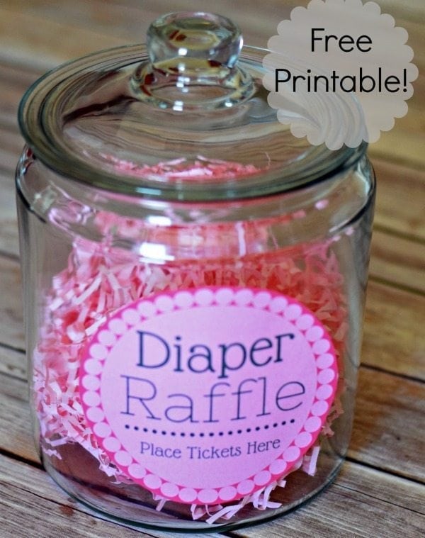 Free Diaper Raffle Printable in both pink and blue, as well as some printable diaper raffle tickets