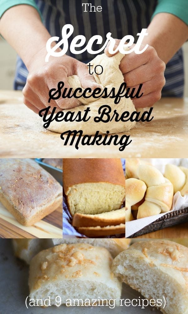 Does baking bread making you nervous or are you just looking for some bread making tips? Here is the "secret" to bread making, as well as 9 easy yeast bread recipes to try.