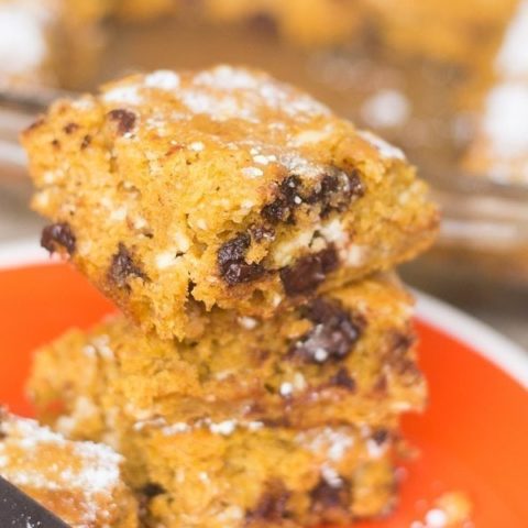 Chocolate Chip Pumpkin Roll Bars