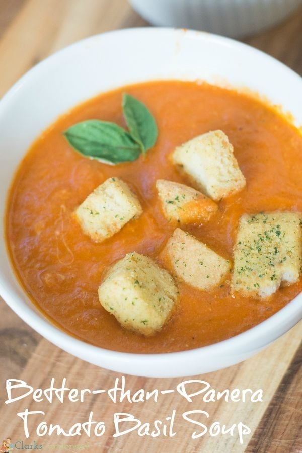 Better-than-Panera tomato basil soup - this hearty and tasty soup is perfect for cooler weather!