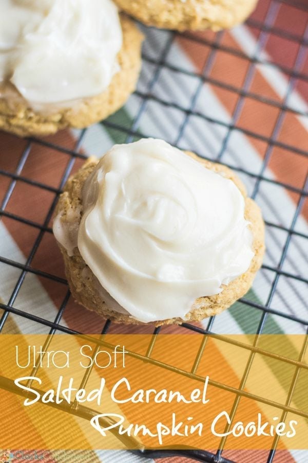 Soft Salted Caramel Pumpkin Cookies