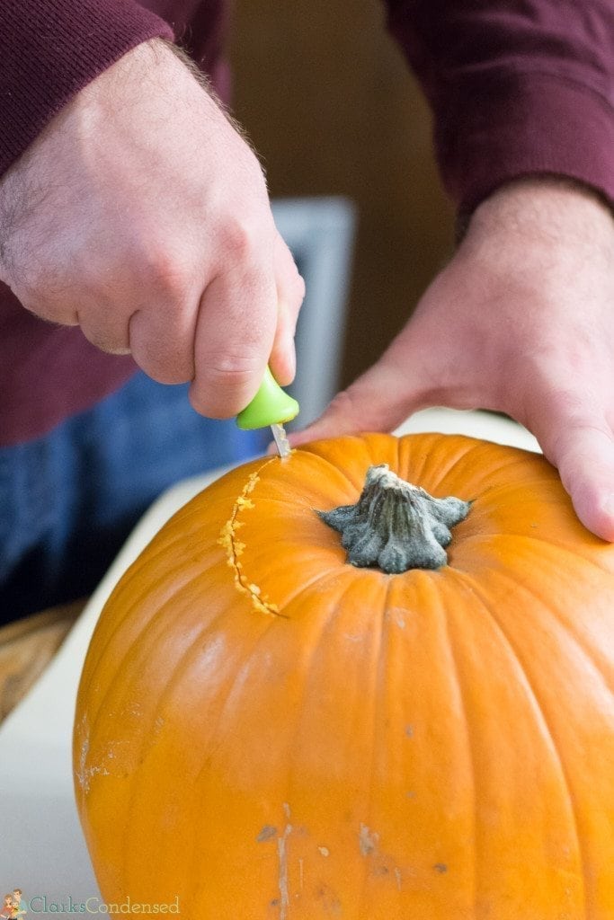 carving pumpkin