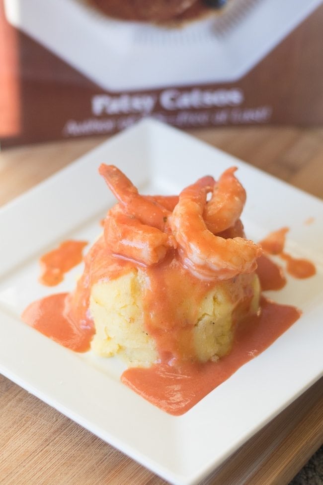 Easy Polenta with Creamy Tomato Shrimp Sauce