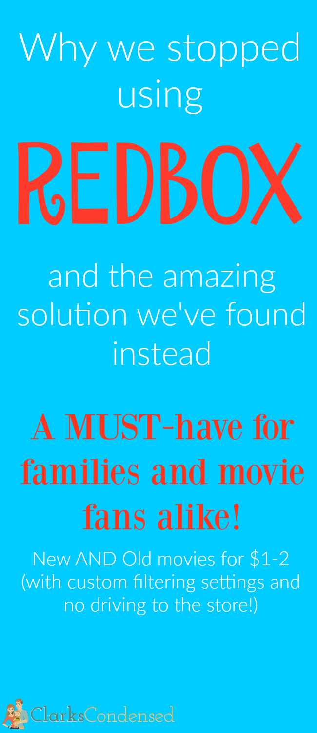 When it comes to returning Redbox movies...we are complete failures. Here's why we stopped using it, and what we are using instead. It's a game changer for movies fans or those who want to watch filtered films...(or not!) 