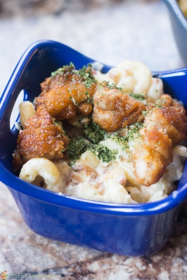 Apleebee’s 4 Cheese Mac and Cheese with Honey Pepper Chicken Tenders