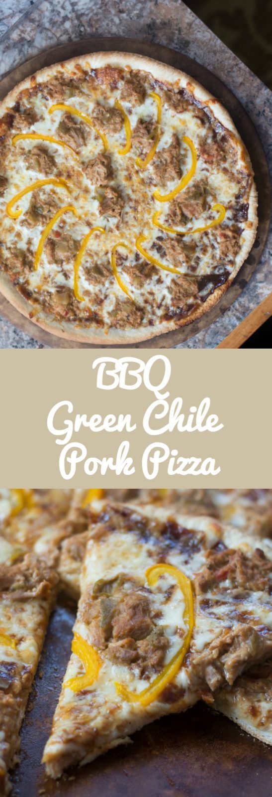 Looking for a non-traditional pizza? This BBQ green chile pork pizza is sweet and spicy and so easy to make!