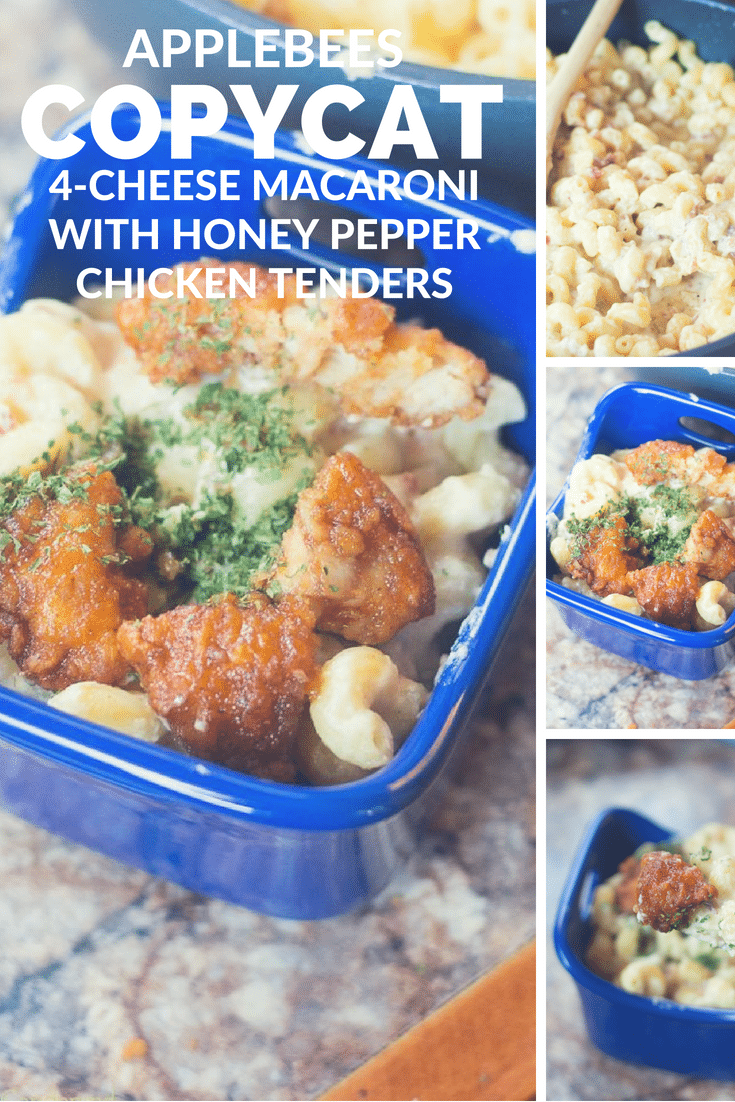 applebee's copycat / 4 cheese mac and cheese / applebee's mac and cheese / honey pepper chicken tenders / homemade chicken tenders / copycat recipe #copycat #applebees #homemade #macandcheese #pasta 