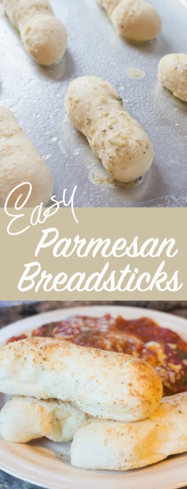 My mom's easy parmesan breadsticks always disappear quickly and are perfectly paired with soups, salads, and all types of Italian recipes!