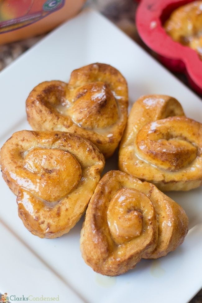 Heart Shaped Sweet Rolls