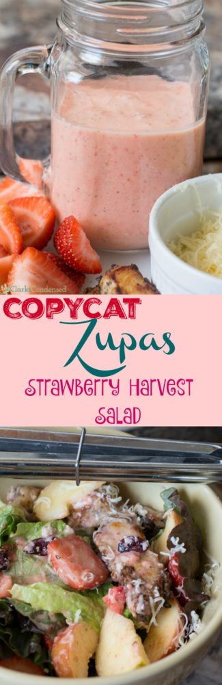 Copycat Zupas Strawberry Harvest Salad with Strawberry Vinaigrette Dressing - a delicious salad option!