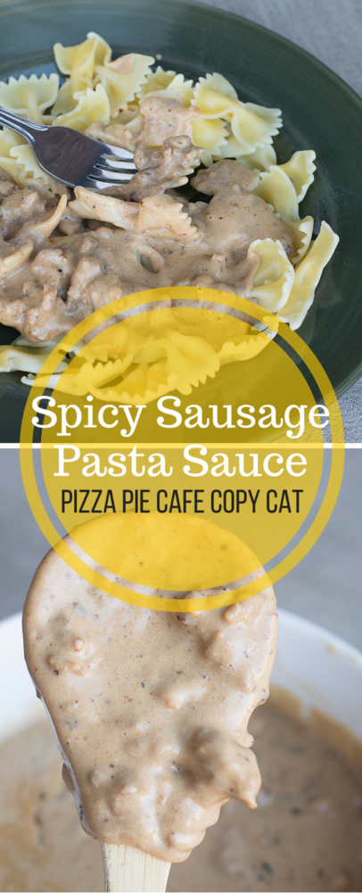 Spicy Sausage Pasta Sauce - Pizza Pie Cafe Copy Cat. So good over farfalle! 