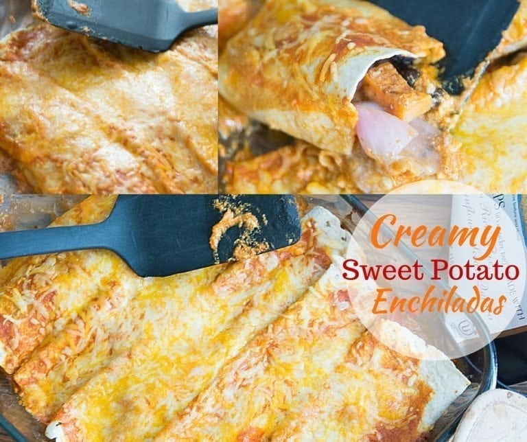 These creamy sweet potato enchiladas are the perfect meatless meal that the entire family will devour!